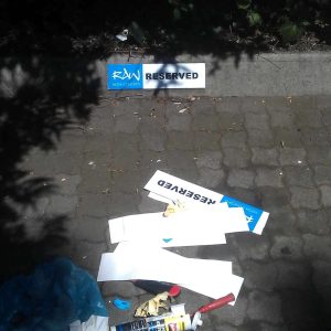 reserved parking signs