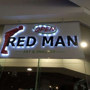 Metal business signs